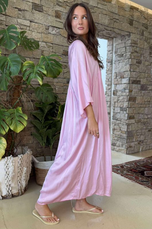 Made in Italy Selene Maxi Dress Pink Opal