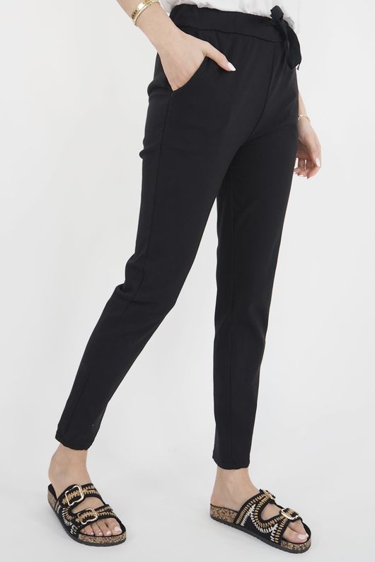 Made in Italy Smooth Slim Magic Trouser Black *