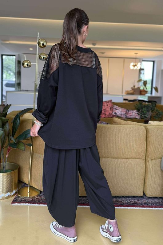 Made in Italy Tovi Mesh Panel Top Black /13 =