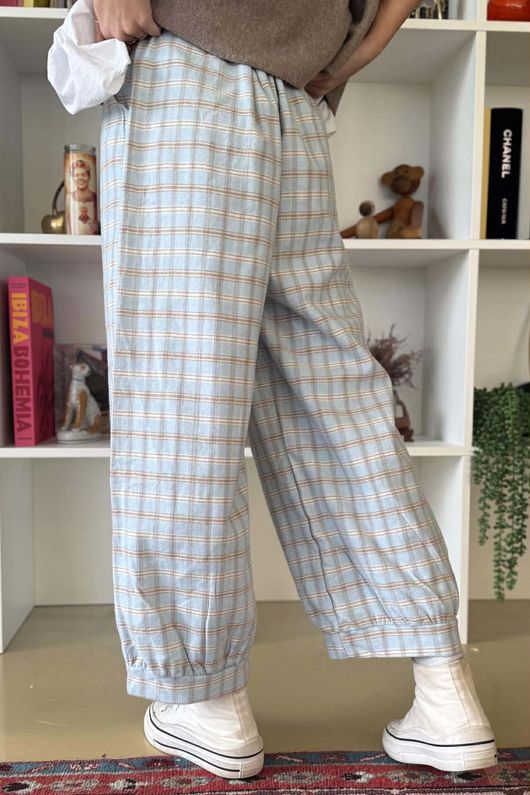 Maeve Brushed Cotton Demi Bloom Pant Baby Blue /19=