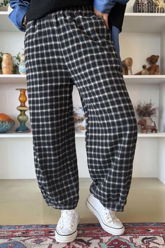 Maeve Brushed Cotton Demi Bloom Pant Black