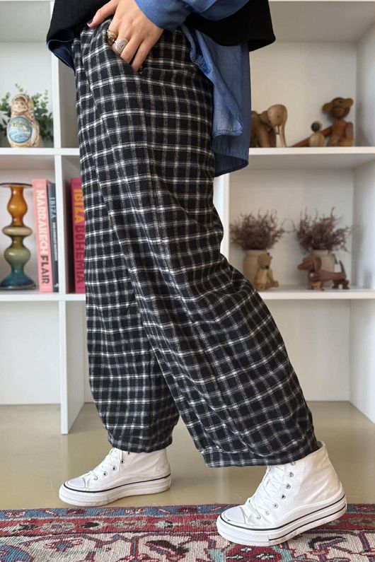 Maeve Brushed Cotton Demi Bloom Pant Black