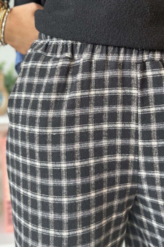 Maeve Brushed Cotton Demi Bloom Pant Black