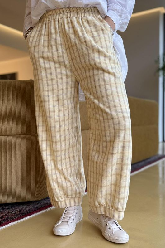 Maeve Brushed Cotton Demi Bloom Pant Custard