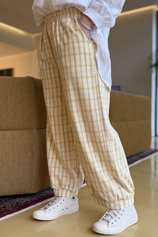 Maeve Brushed Cotton Demi Bloom Pant Custard