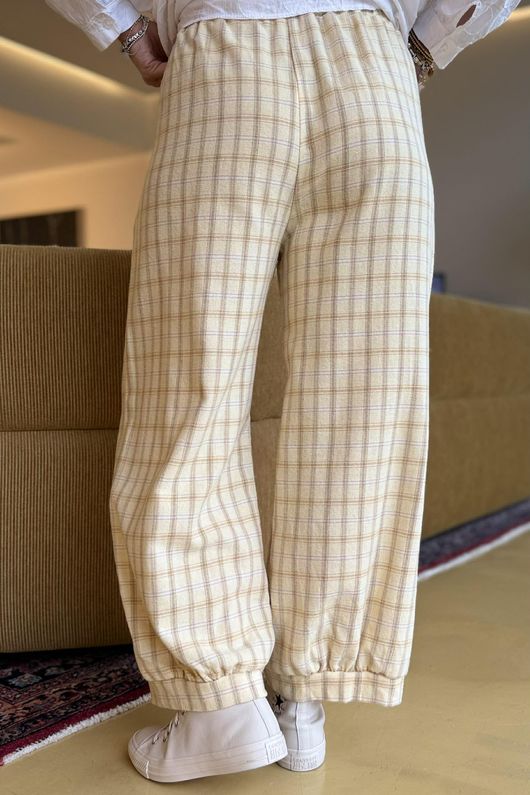 Maeve Brushed Cotton Demi Bloom Pant Custard