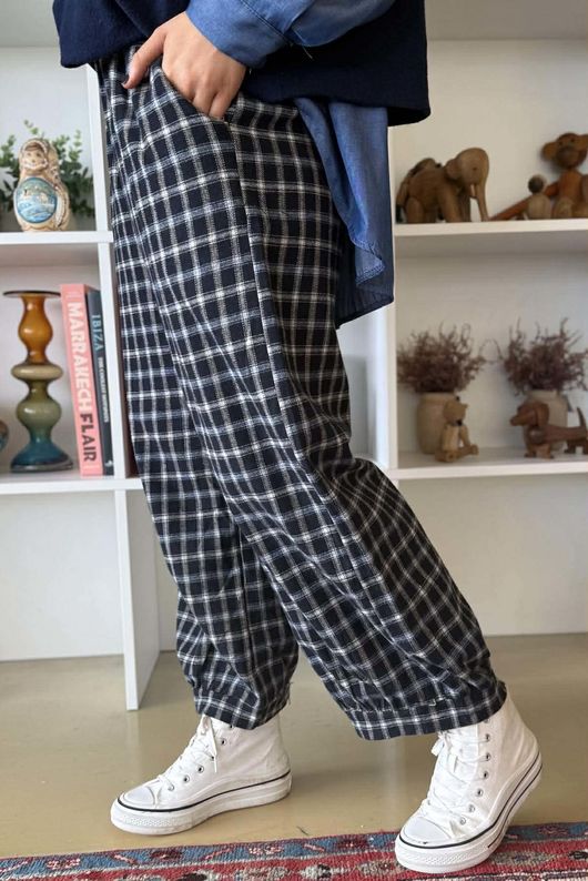 Maeve Brushed Cotton Demi Bloom Pant Ink