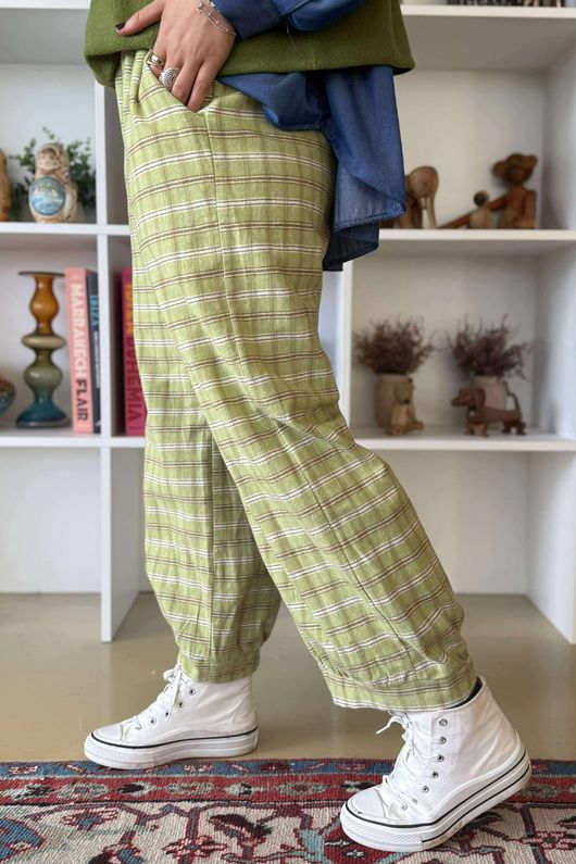 Maeve Brushed Cotton Demi Bloom Pant Soft Lime /19=