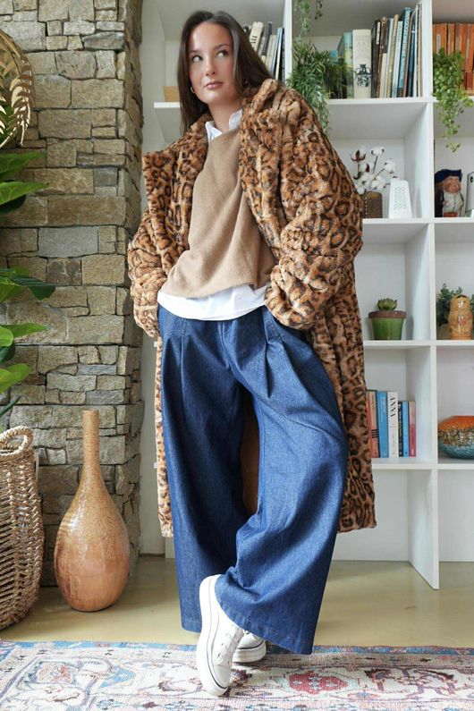 Mara Roar Luxury Faux Fur Long Coat /40