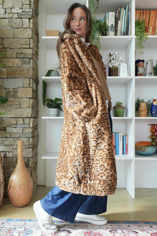 Mara Roar Luxury Faux Fur Long Coat /40