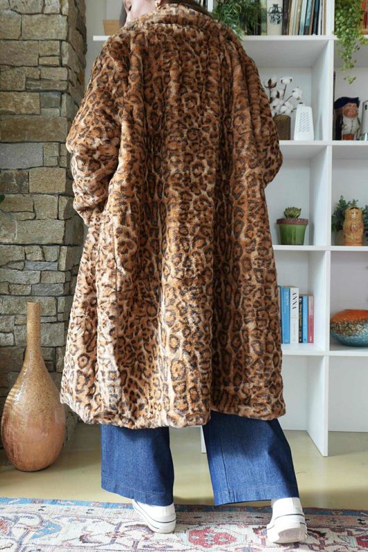 Mara Roar Luxury Faux Fur Long Coat /40