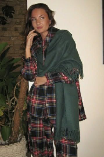 McAlister Tartan Brushed Cotton Neckerchief Blouse Black