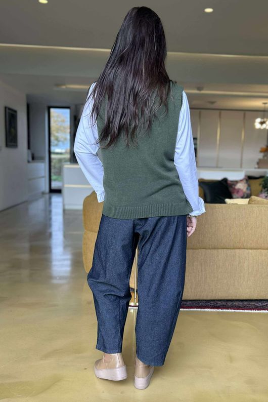 Meridith Button Side Knit Khaki /16=