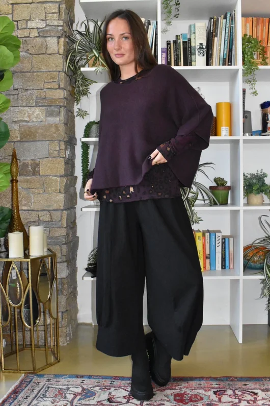 Mika Cashmere Blend Layering Top Leopard Fig