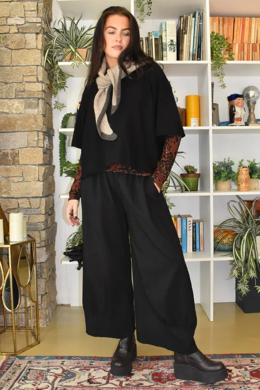 Mika Cashmere Blend Layering Top Leopard Rust