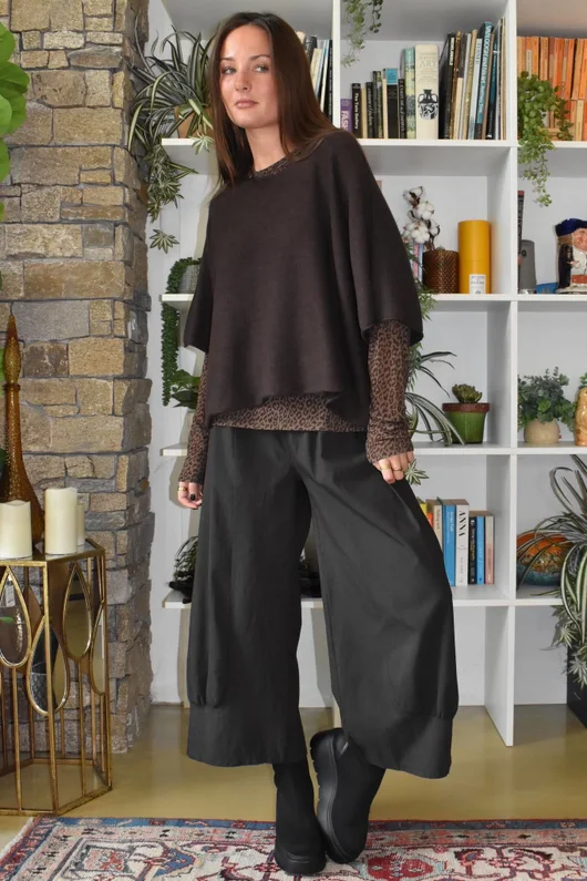 Mika Cashmere Blend Layering Top Micro Leopard Earth