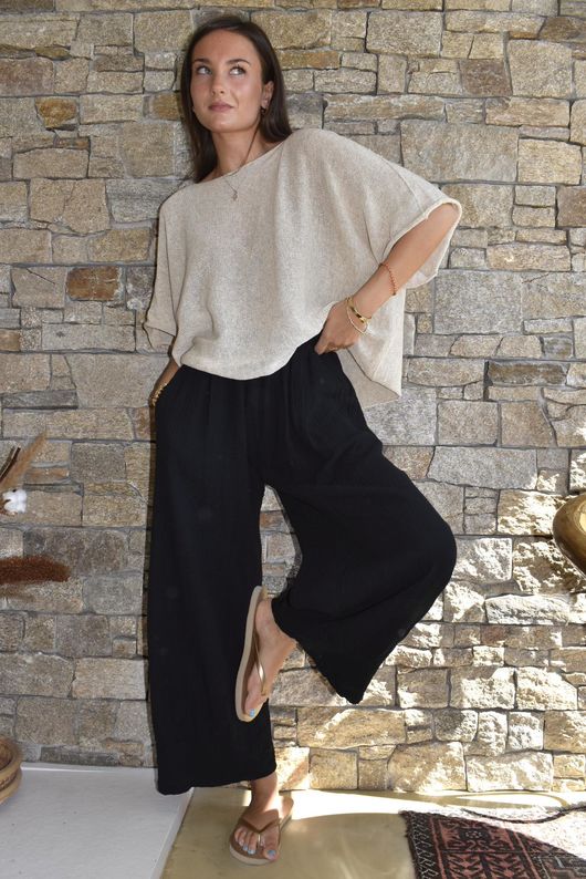 Mimi Pillow Cotton Quirky Pant Black