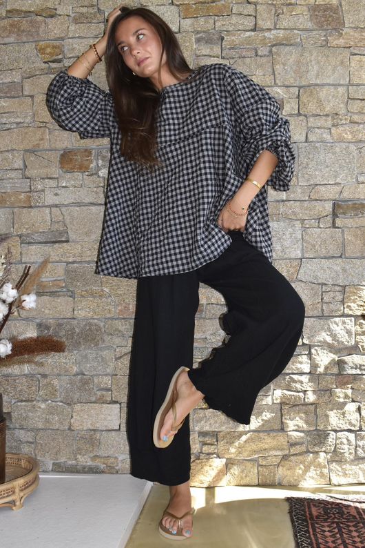 Mimi Pillow Cotton Quirky Pant Black