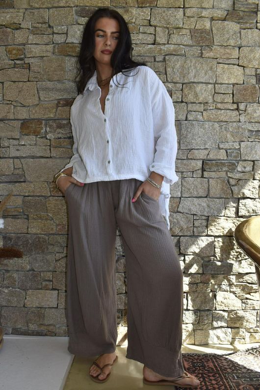 Mimi Pillow Cotton Quirky Pant Mocha