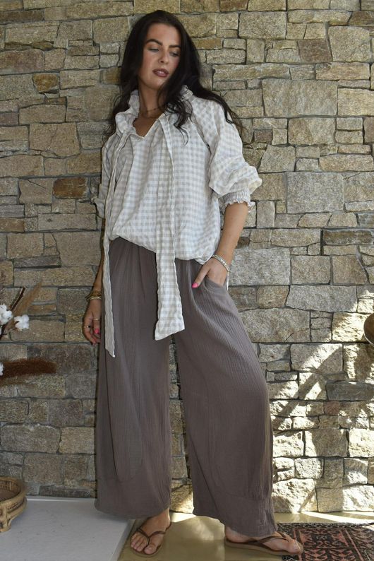 Mimi Pillow Cotton Quirky Pant Mocha Pre order 10 days