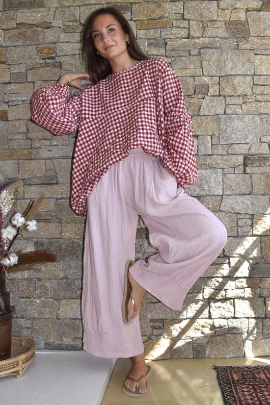 Mimi Pillow Cotton Quirky Pant Rose