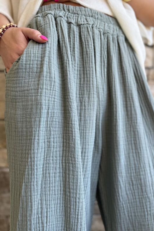Mimi Pillow Cotton Quirky Pant Soft Khaki