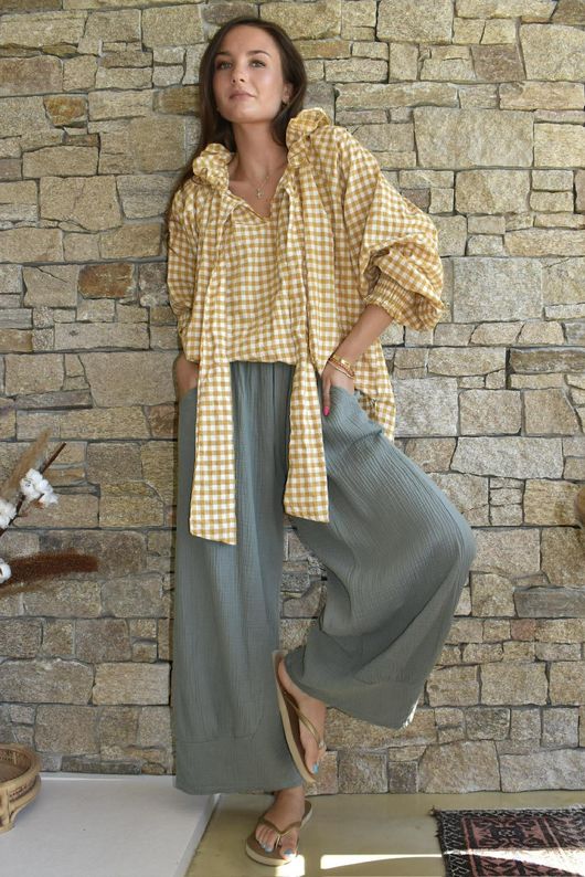 Mimi Pillow Cotton Quirky Pant Soft Khaki
