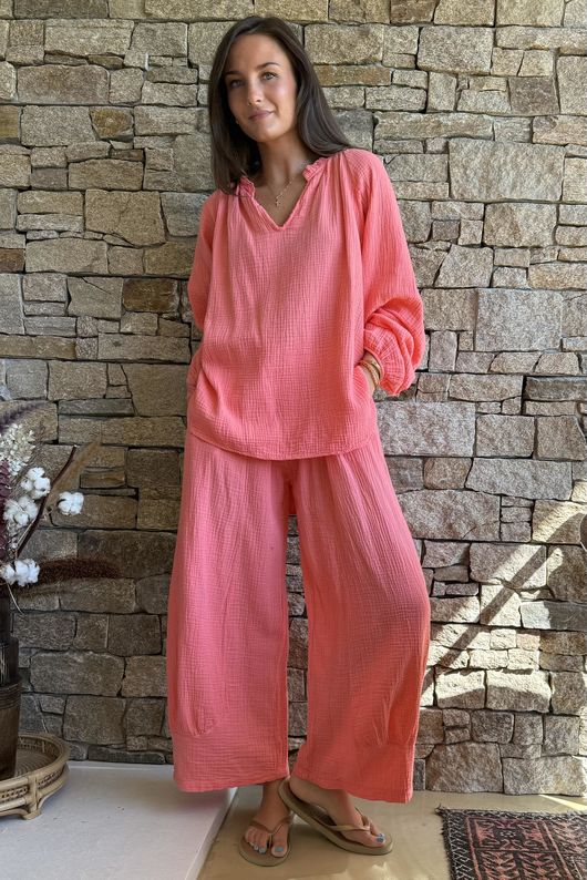 Mimi Pillow Cotton Sonnet Blouse Watermelon