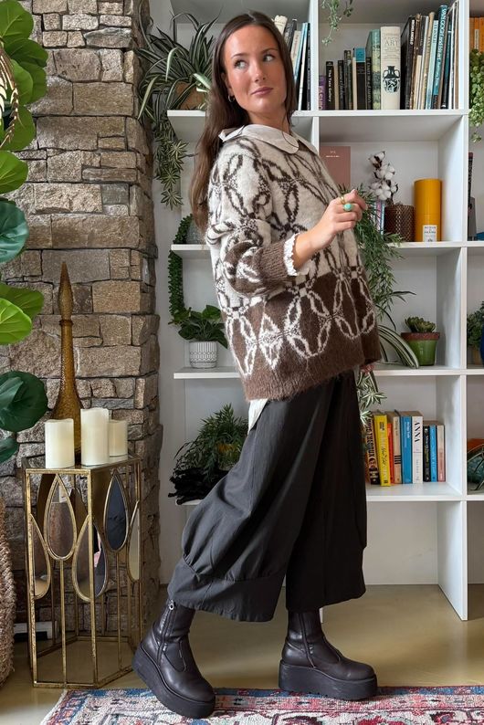 Moorland Lattice Knit Chocolate