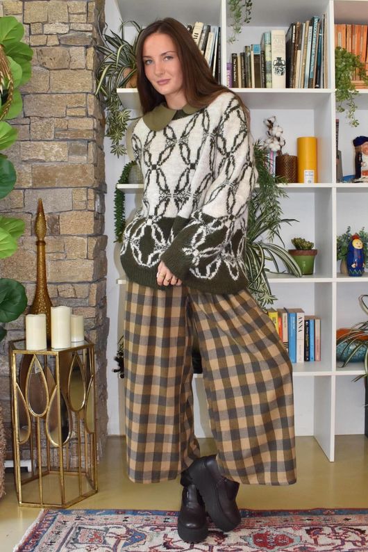 Moorland Lattice Knit Dark Khaki
