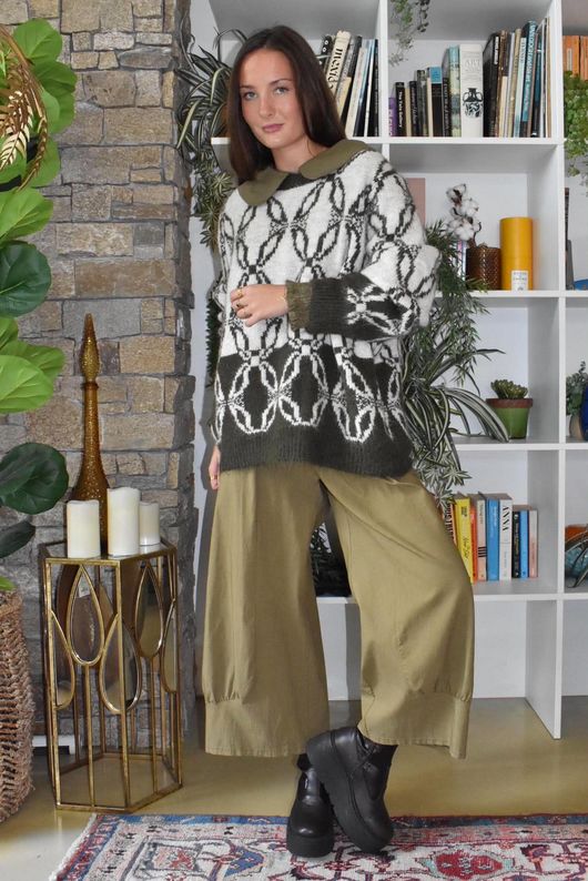Moorland Lattice Knit Dark Khaki