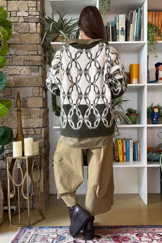 Moorland Lattice Knit Dark Khaki