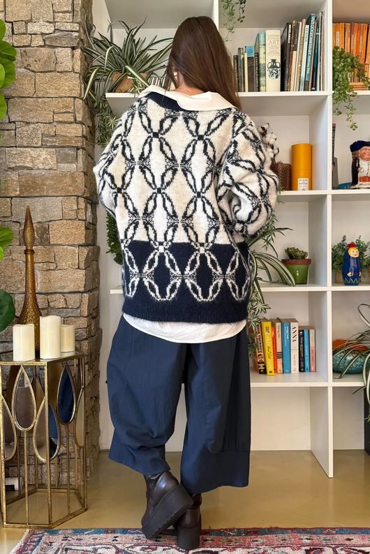 Moorland Lattice Knit Navy