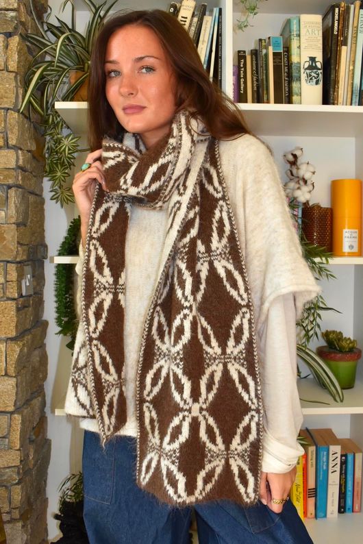 Moorland Lattice Scarf Chocolate