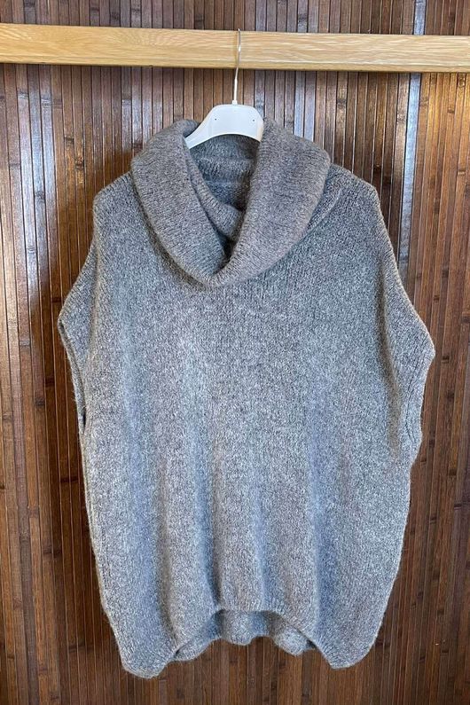 Morag Cowl Knit Tank Slate /15=
