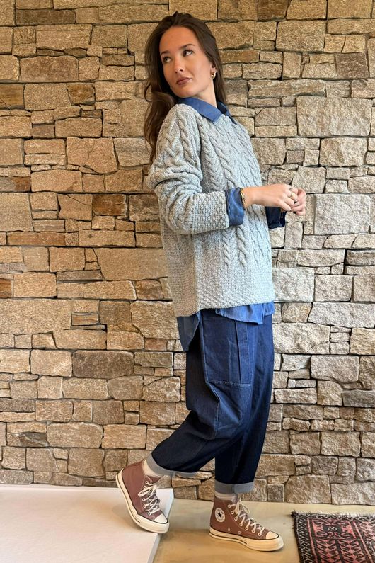 Murray Cable Knit Jumper Grey