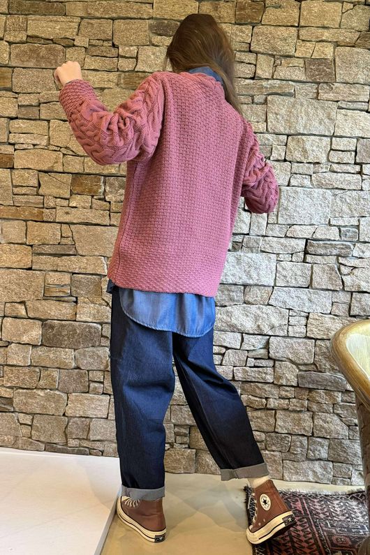 Murray Cable Knit Jumper Indian Pink