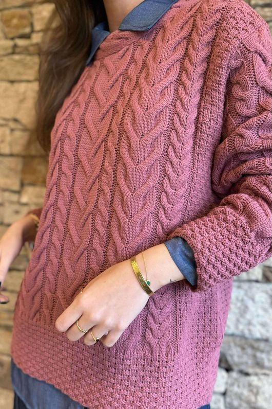 Murray Cable Knit Jumper Indian Pink