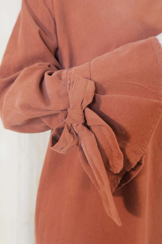 Nancy Needlecord Dress Rust /9=