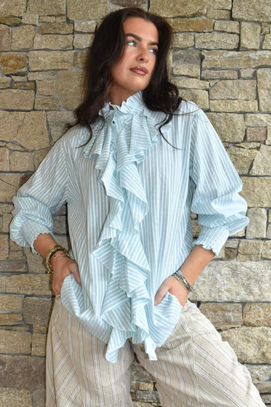 Nantucket Ruffle Blouse Soft Sage 