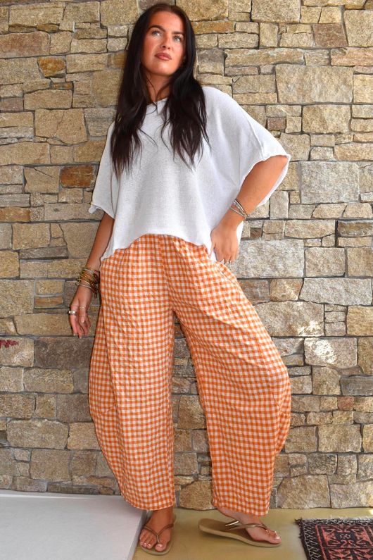 Nonni Gingham 7/8 Barrel Pant Carrot