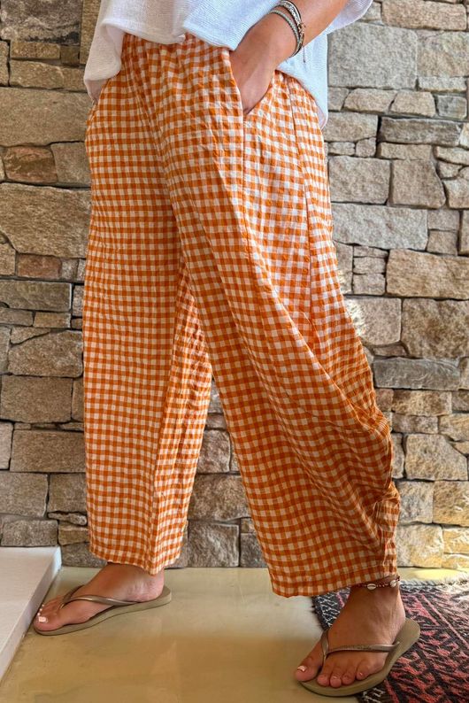Nonni Gingham 7/8 Barrel Pant Carrot