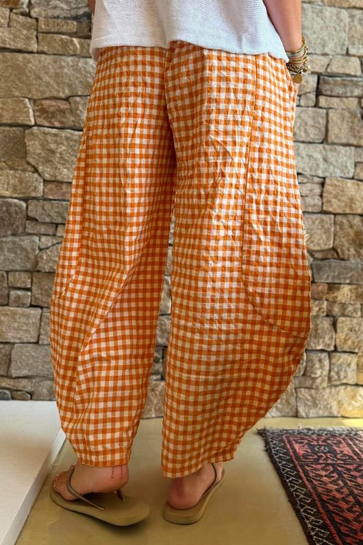 Nonni Gingham 7/8 Barrel Pant Carrot