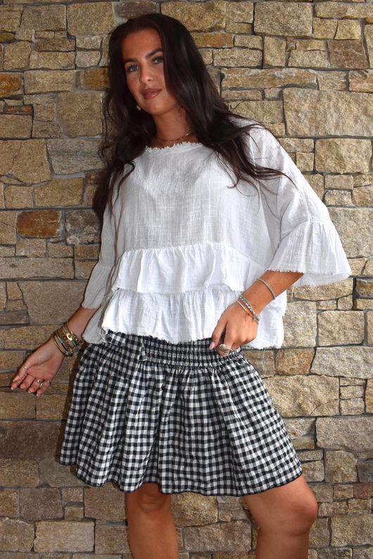 Nonni Gingham Bandeau Cami Black