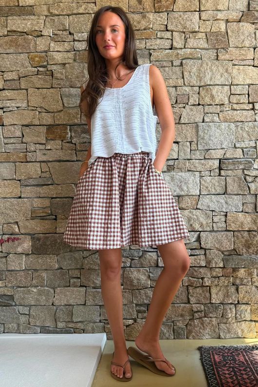 Nonni Gingham City Short Chestnut