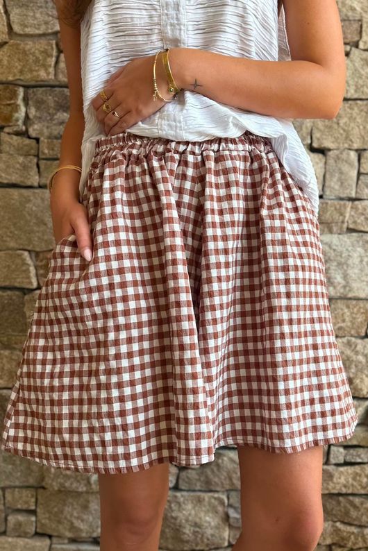Nonni Gingham City Short Chestnut