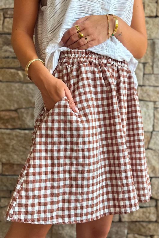 Nonni Gingham City Short Chestnut