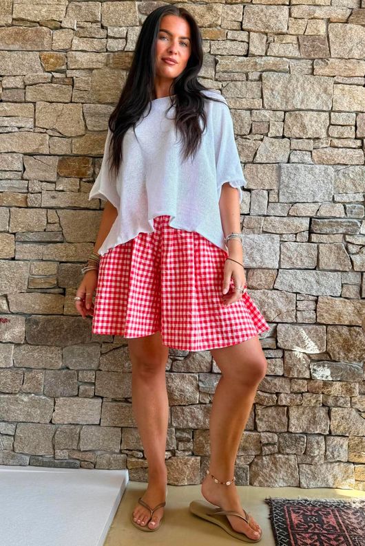 Nonni Gingham City Short Chilli
