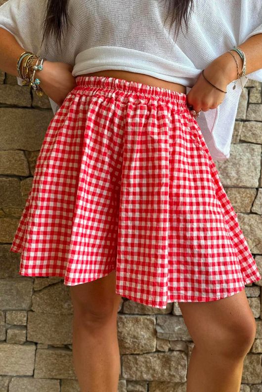 Nonni Gingham City Short Chilli