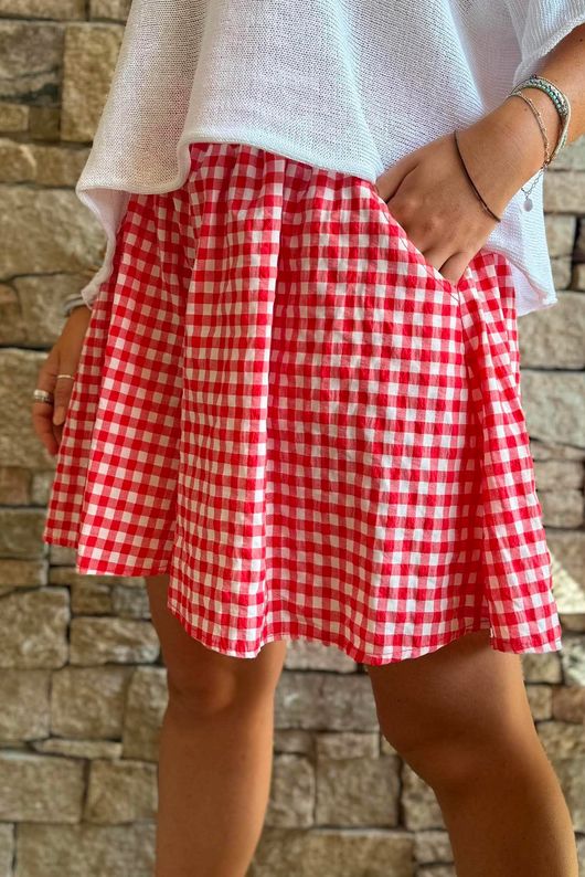 Nonni Gingham City Short Chilli